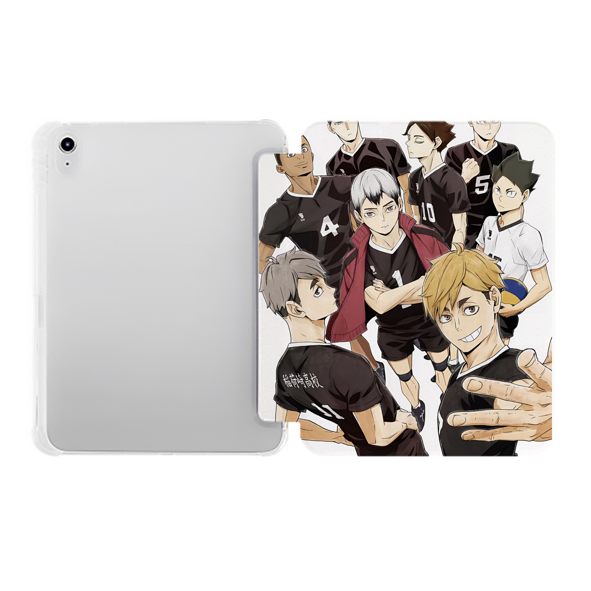 （画像用） ハイキュー!! Haikyu!! IPad ケース ペン収納付き 三つ折りスタンド PUレザー×シリコン 対応機種9.5/10.5/10.9インチ
